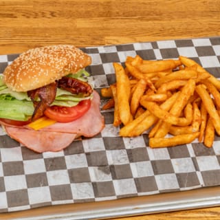 Hot Ham Bacon and Cheese w/ Fries