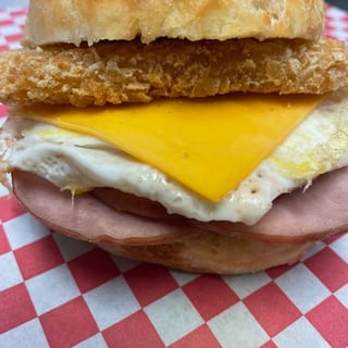 6. Canadian Bacon Hash Brown Egg and Cheese